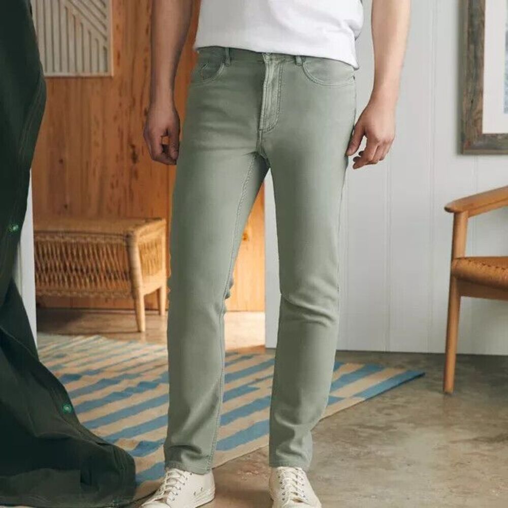 Faherty Men's Slim Chinos in Sage Green